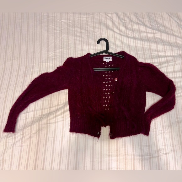 Beautiful Burgundy Rouje Mohair Cardigan 🥀 - Picture 1 of 4